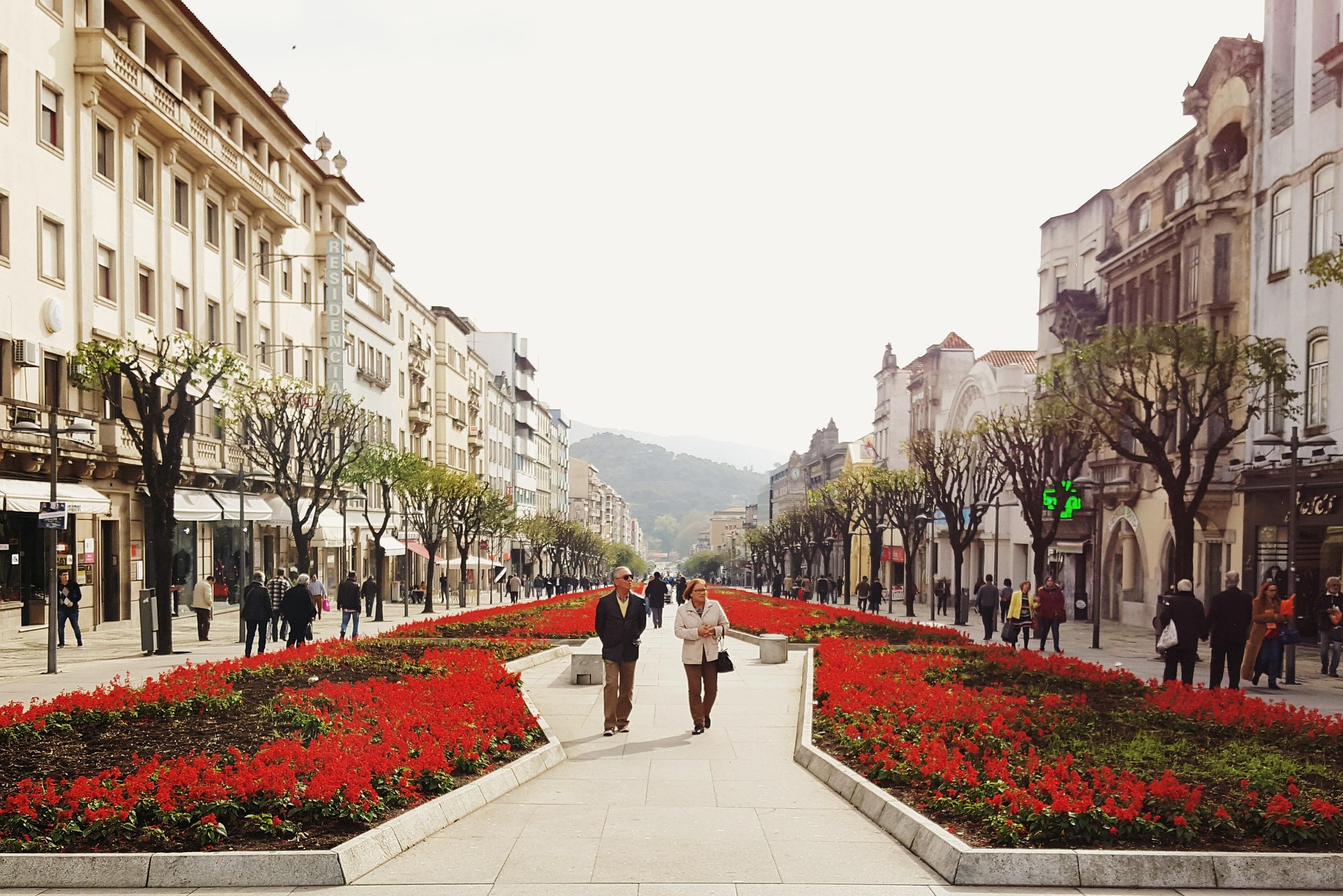 Stations of the Cross along the staircase